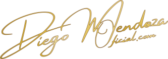 Isotipo del logotipo oficial de Diego Mendoza Digital Studio con diseño moderno de un rayo en degradado negro y amarillo dorado.